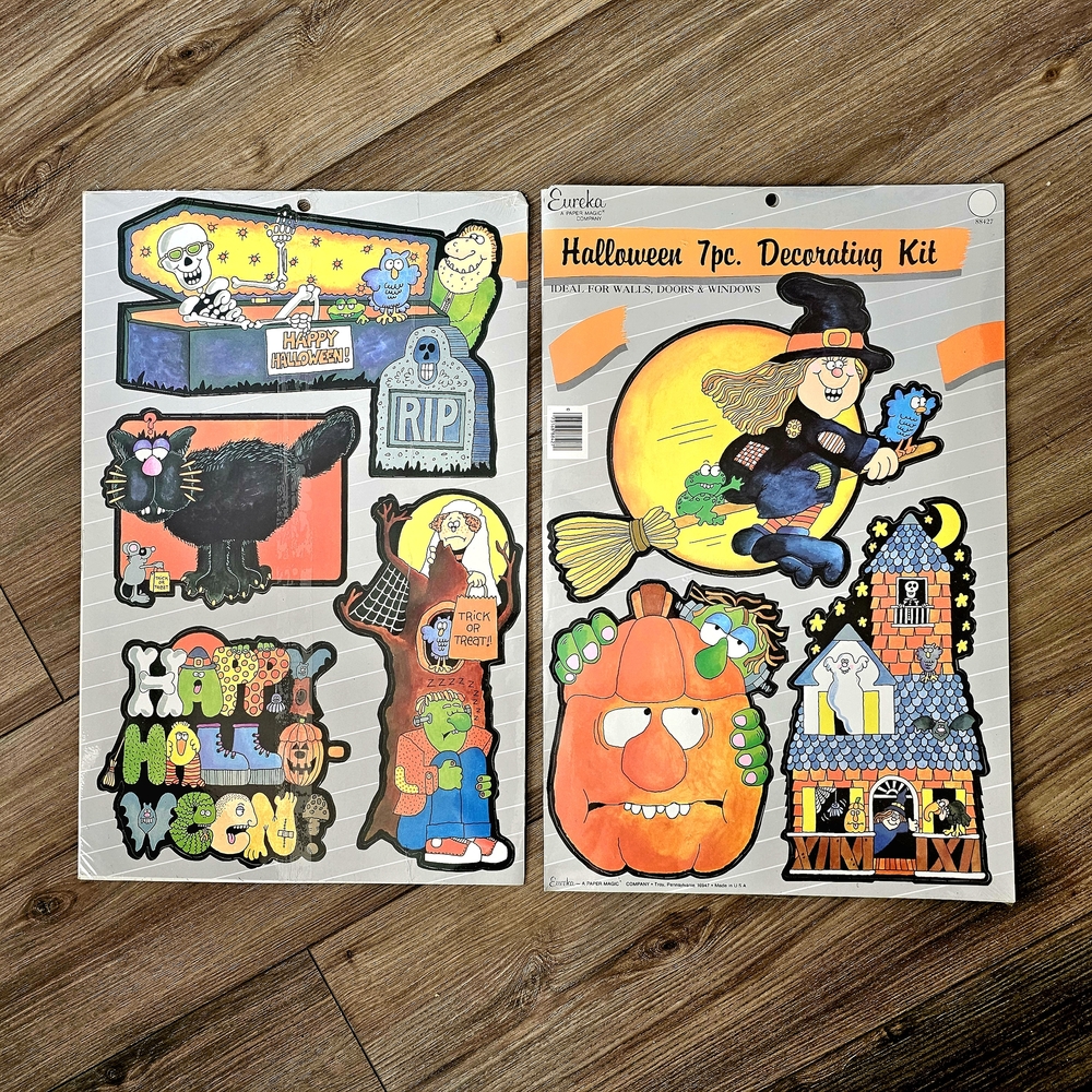 Vintage Halloween EUREKA Die Cut Set 7Pc USA Decorations Original Package